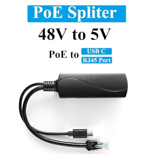 REVODATA Gigabit Type C PoE Splitter - 5V/2.4A 10/100/1000Mbps IEEE 802.3 af 1 RJ45