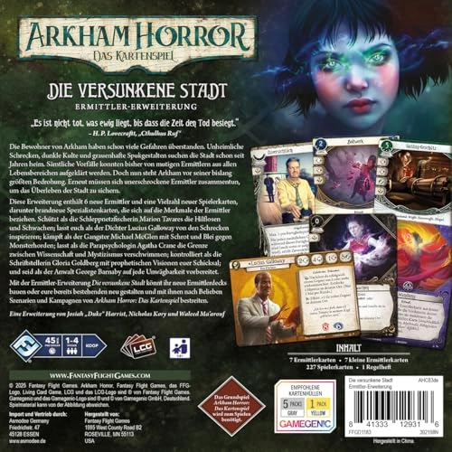 Arkham Horror The Card Game: The Drowned City Investigator Expansion - 6 New Investigators Cooperative LCG