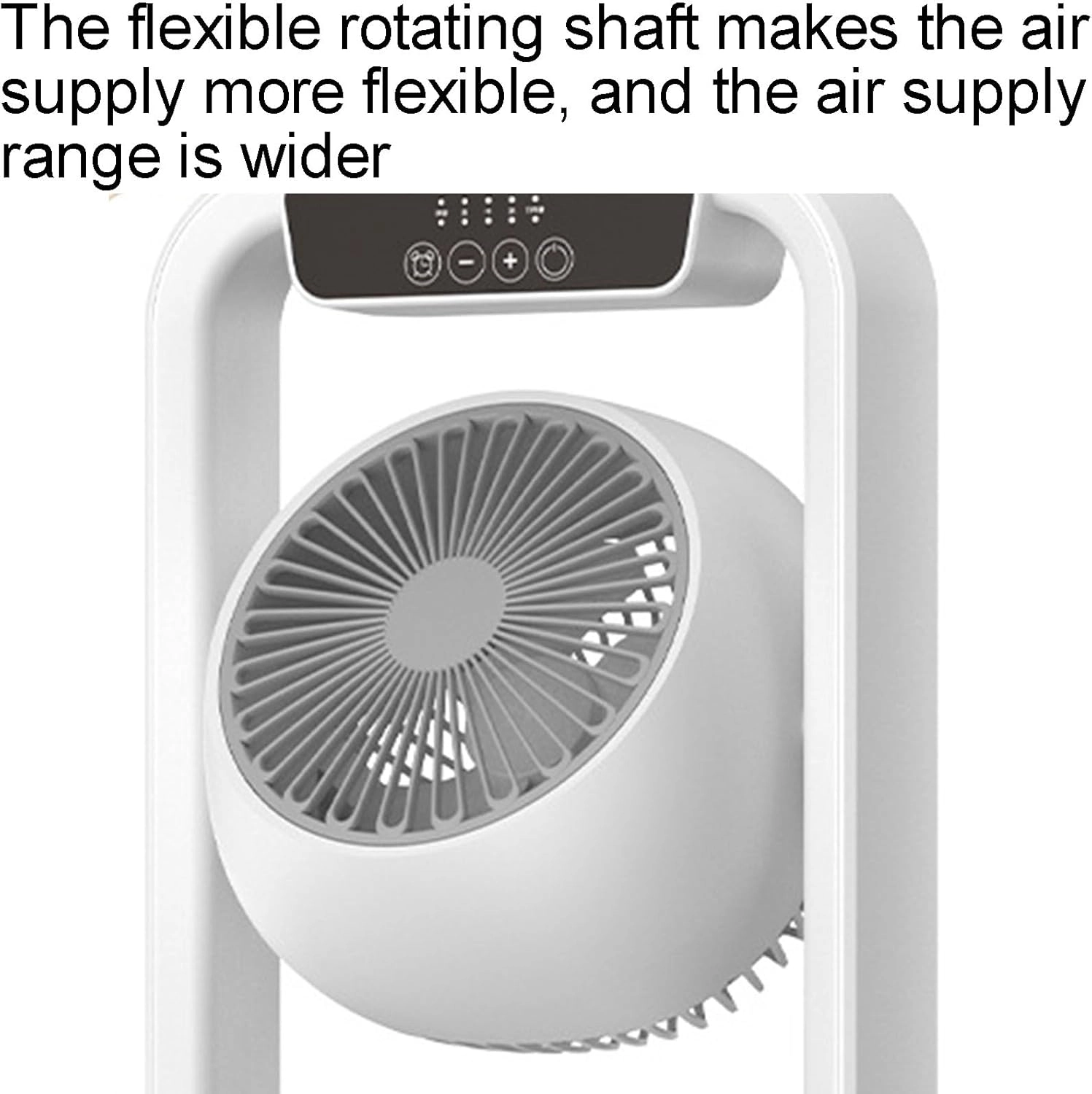 Double-Head Air Circulation Tower Fan - 350° Rotation Remote Control Timer