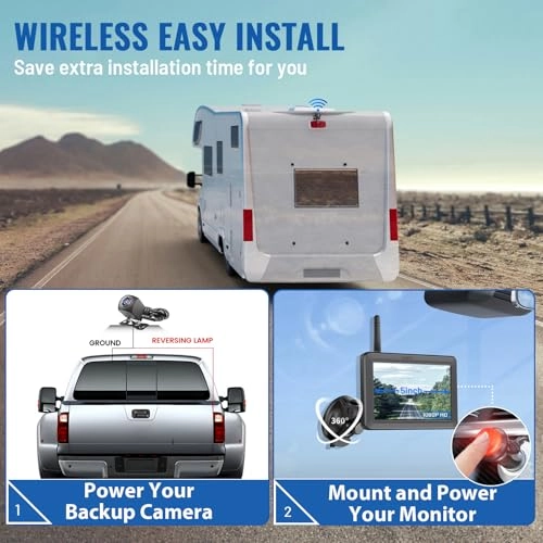 Wireless WiFi Magnetic Hitch Backup Camera - Night Vision 1080P