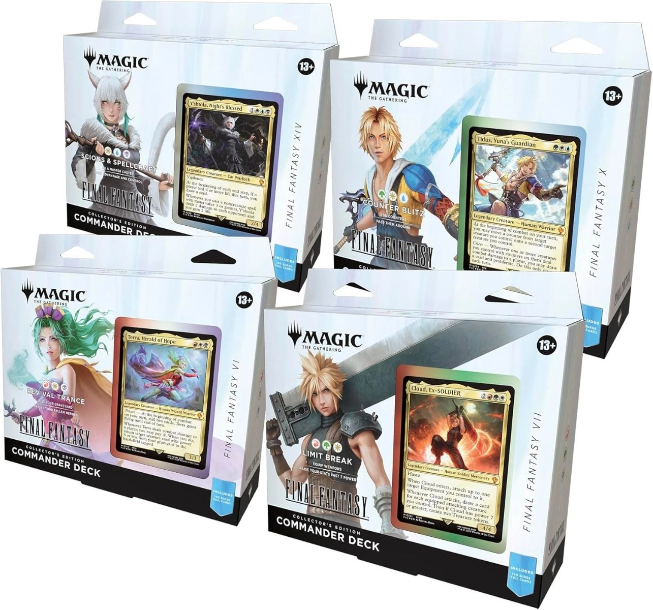 Magic: the Gathering FINAL FANTASY VI Revival Trance - 100 cards + FINAL FANTASY VII Limit Break - 100 cards + FINAL FANTASY X Counter Blitz - 100 cards + FINAL FANTASY XIV Scions and Spellcraft - 100 cards