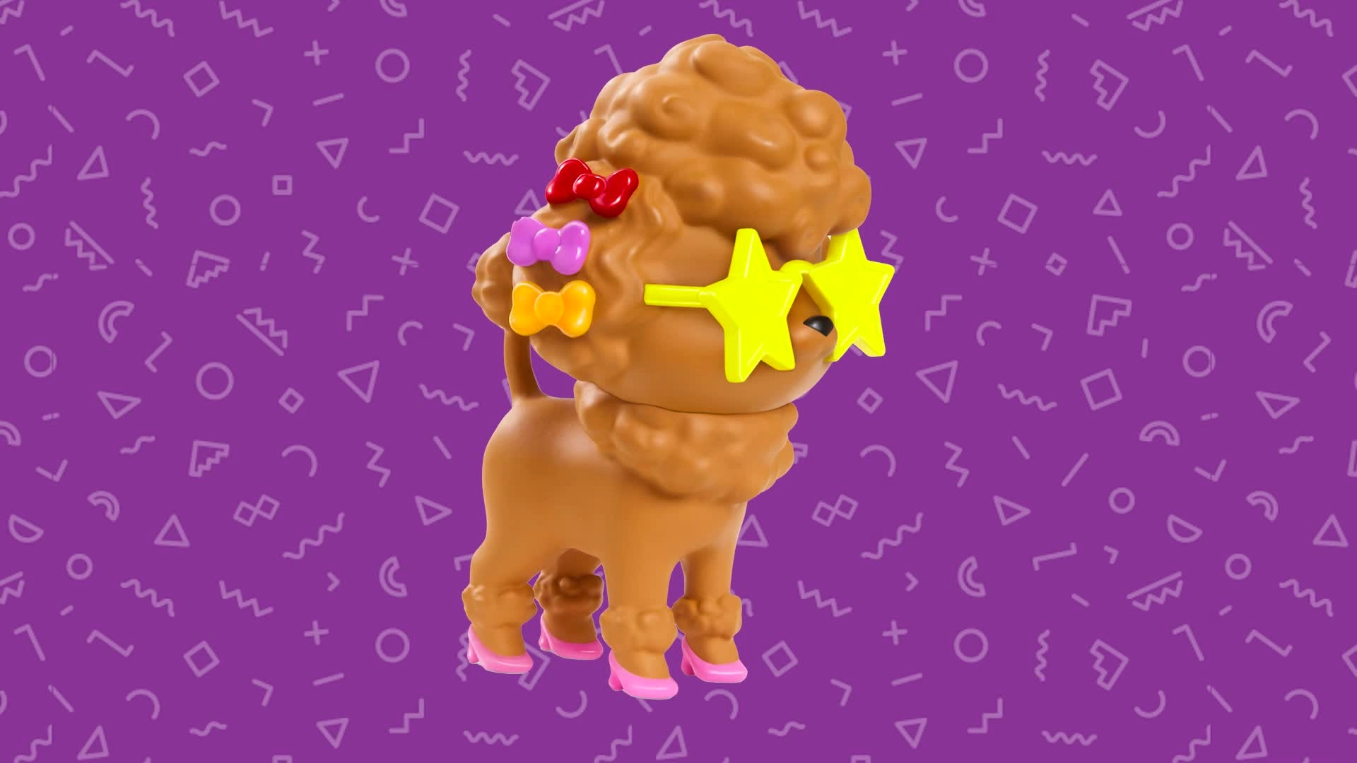 Barbie Extra - Brunette Furry Rainbow Coat Pet Poodle