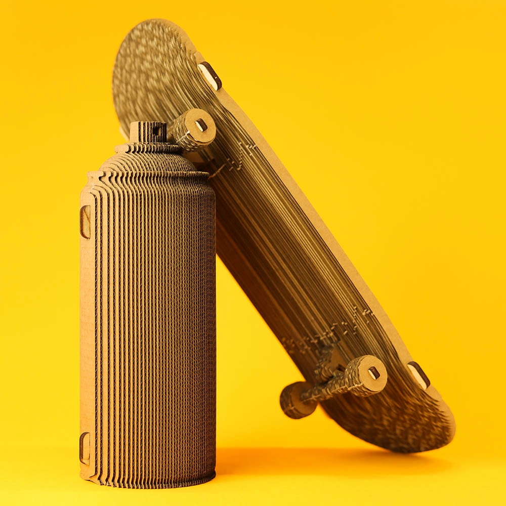 Skateboard And Spray Can 2-in-1 3D Puzzle (7529-CARTSKATE) - 194 pcs