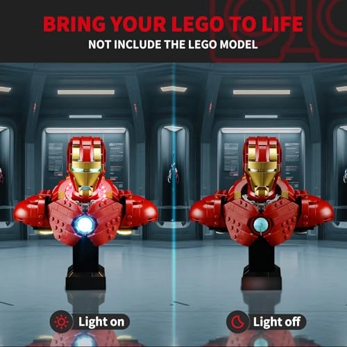 Light Kit for LEGO Iron Man MK4 Bust 76327 - Plastic
