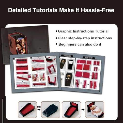 3D Wooden Puzzle Bookshelf Insert - Library of Books 1:24