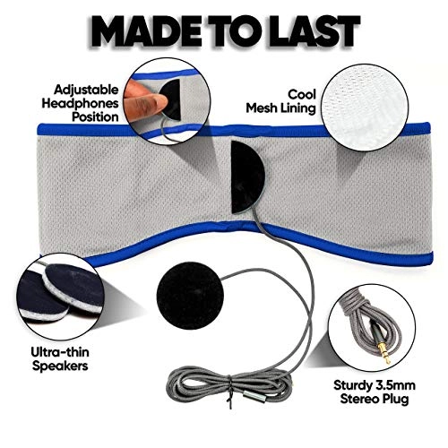 Sleep Headphones - Lycra Blue + Travel Bag