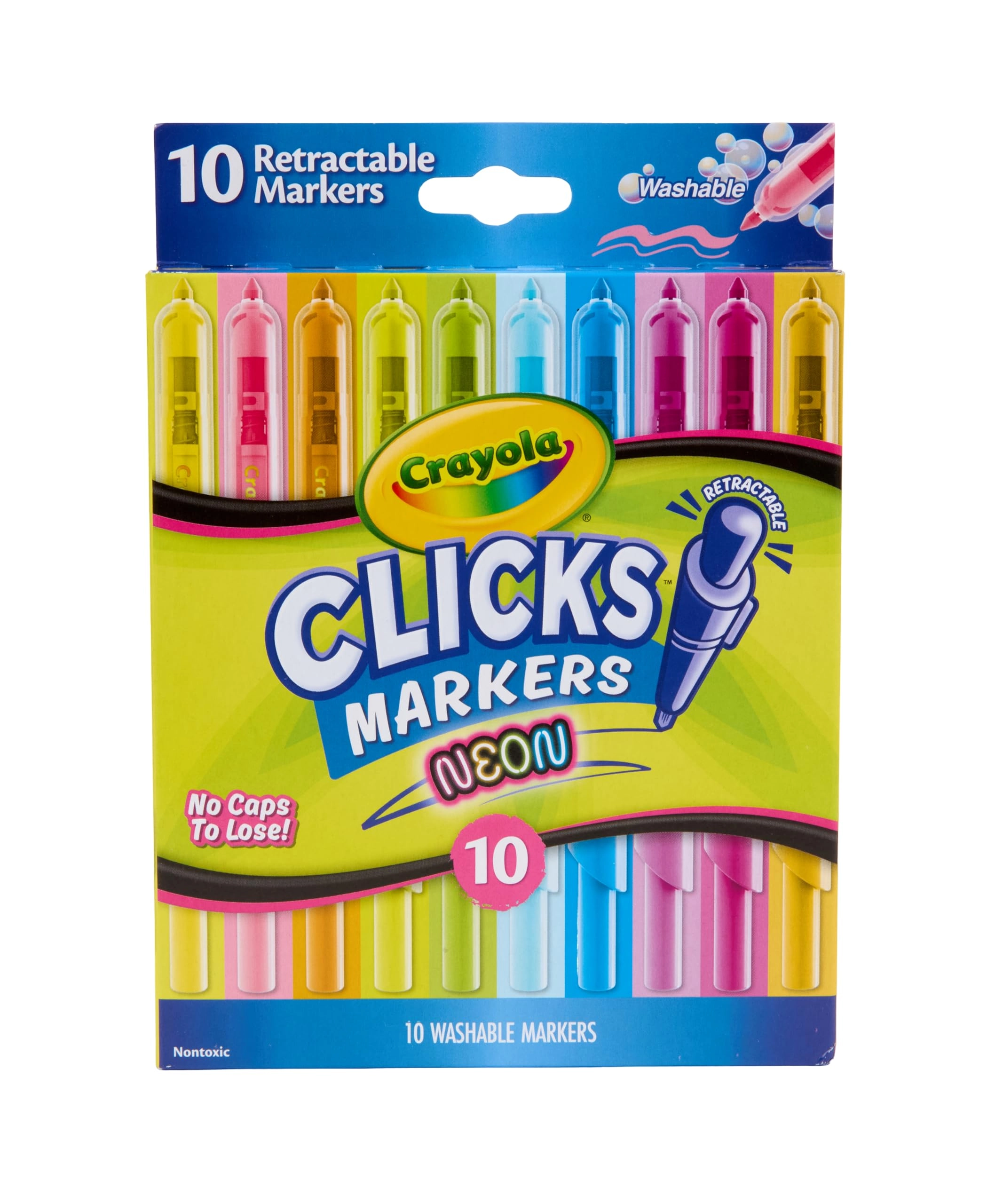 Clicks Retractable Markers - 10 different shades conical tips