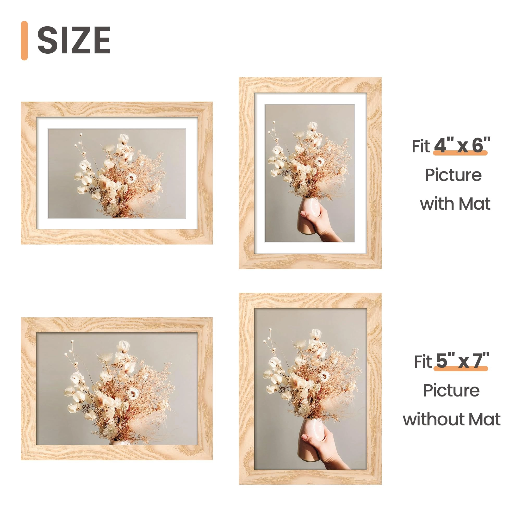 10 Pack Picture Frames - 8x10, 5x7, 4x6
