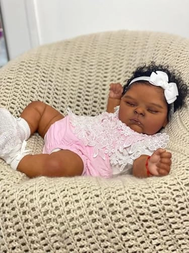 Reborn Baby Doll - 19 Inch Silicone Dark Skin Ages 3+