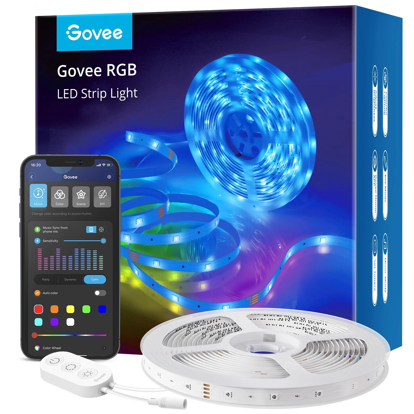 Govee Smart RGB LED Strip Lights - 16.4ft
