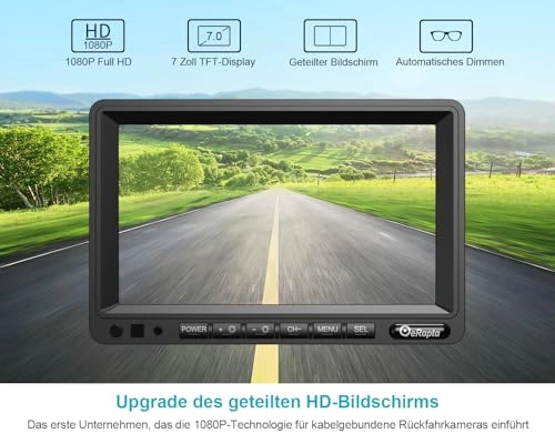 Reversing Monitor - 7" 1080P + Rear View Camera - IP69 Waterproof CCD