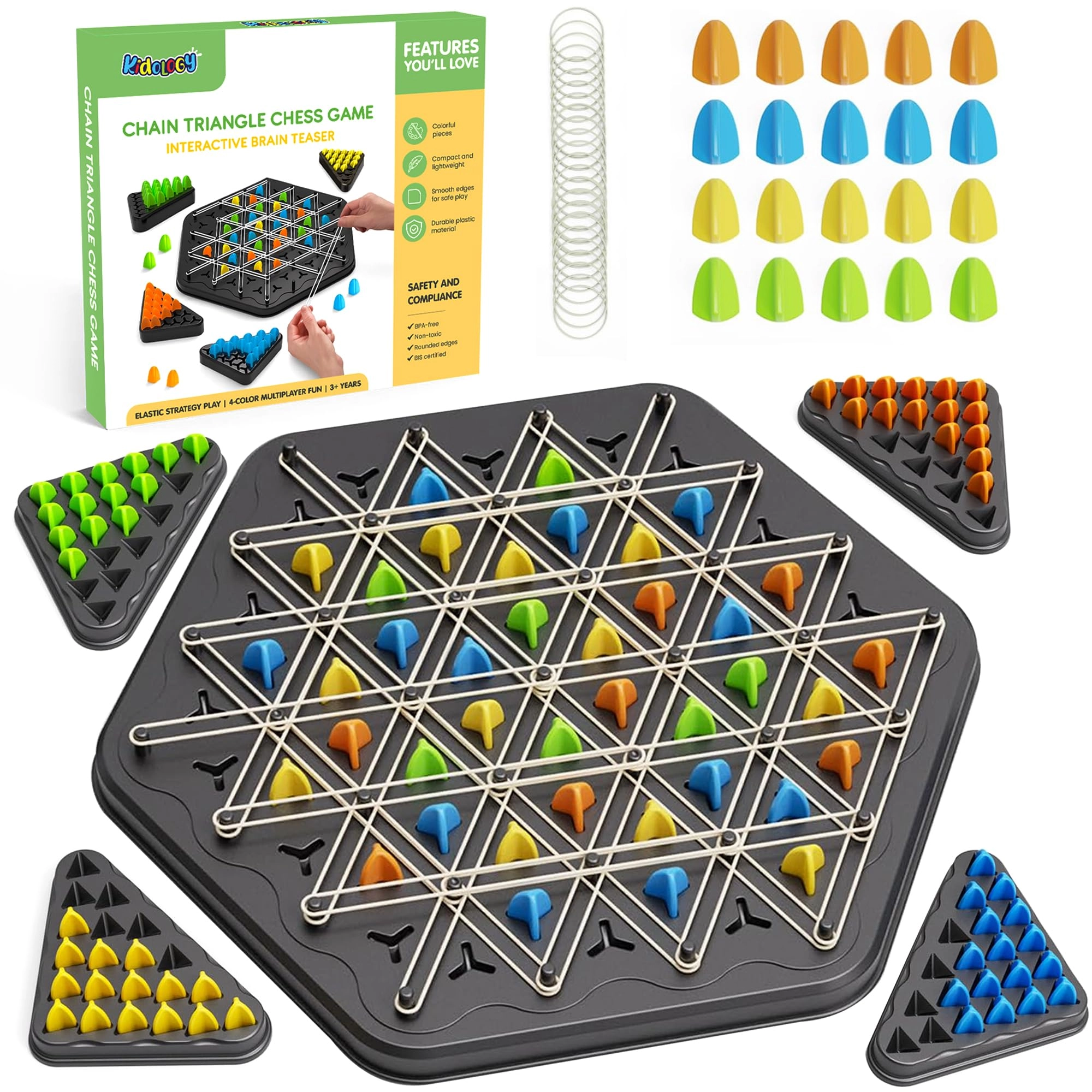 Kidology Chain Triangle Chess Game - Multicolor Plastic