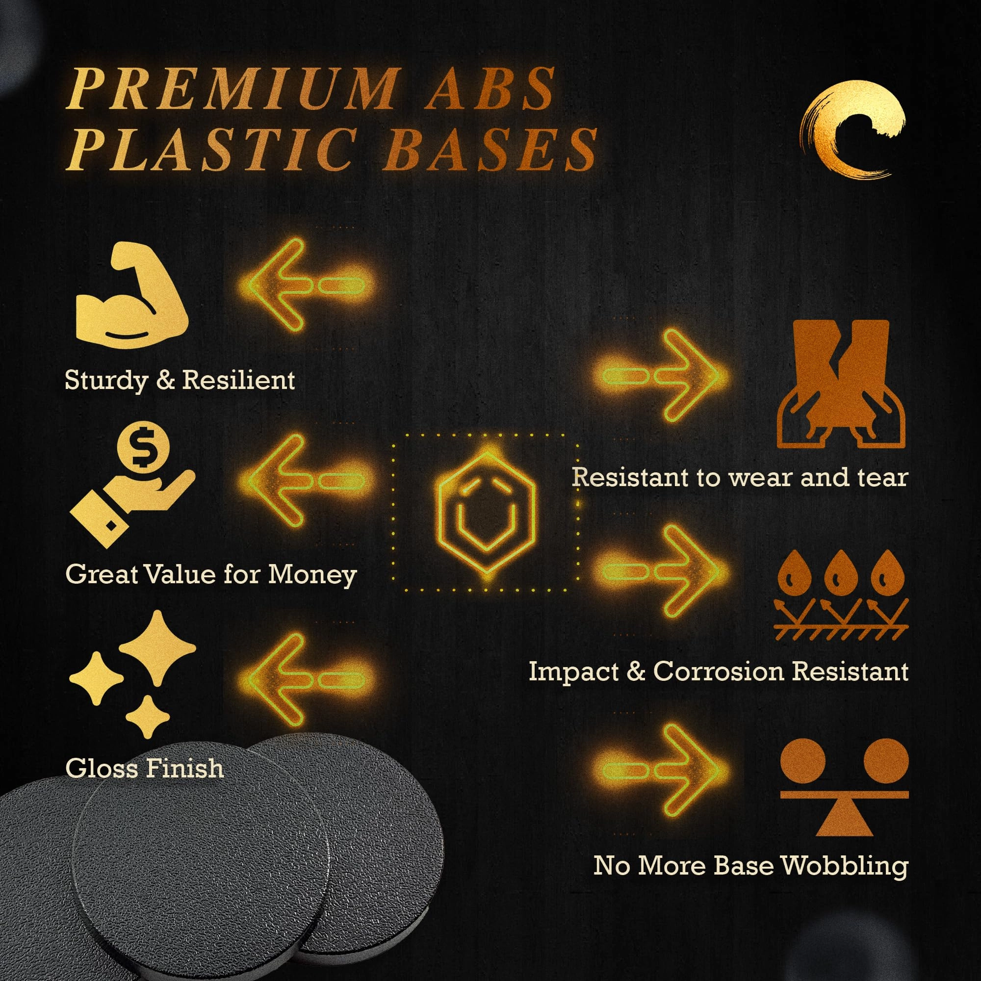 Round Plastic Bases - 100 pcs