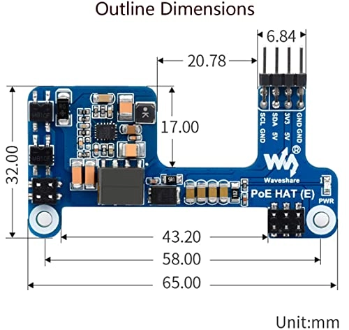 POE HAT (E) - 5V/2.5A DC 37V~57V DC 802.3af