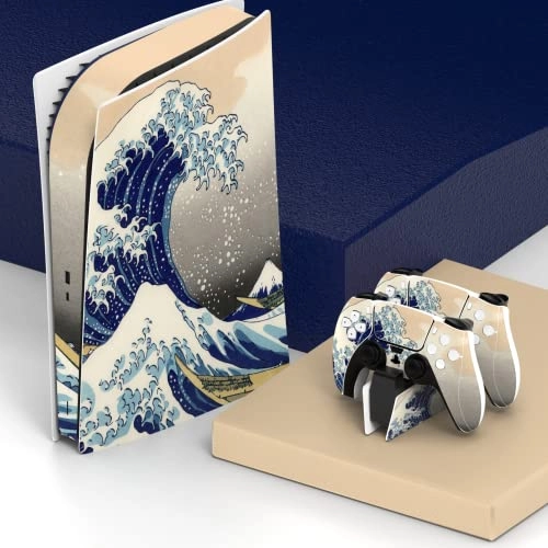 Great Wave Dual Side Full Set Skin Decal - PS5 Digital Edition
