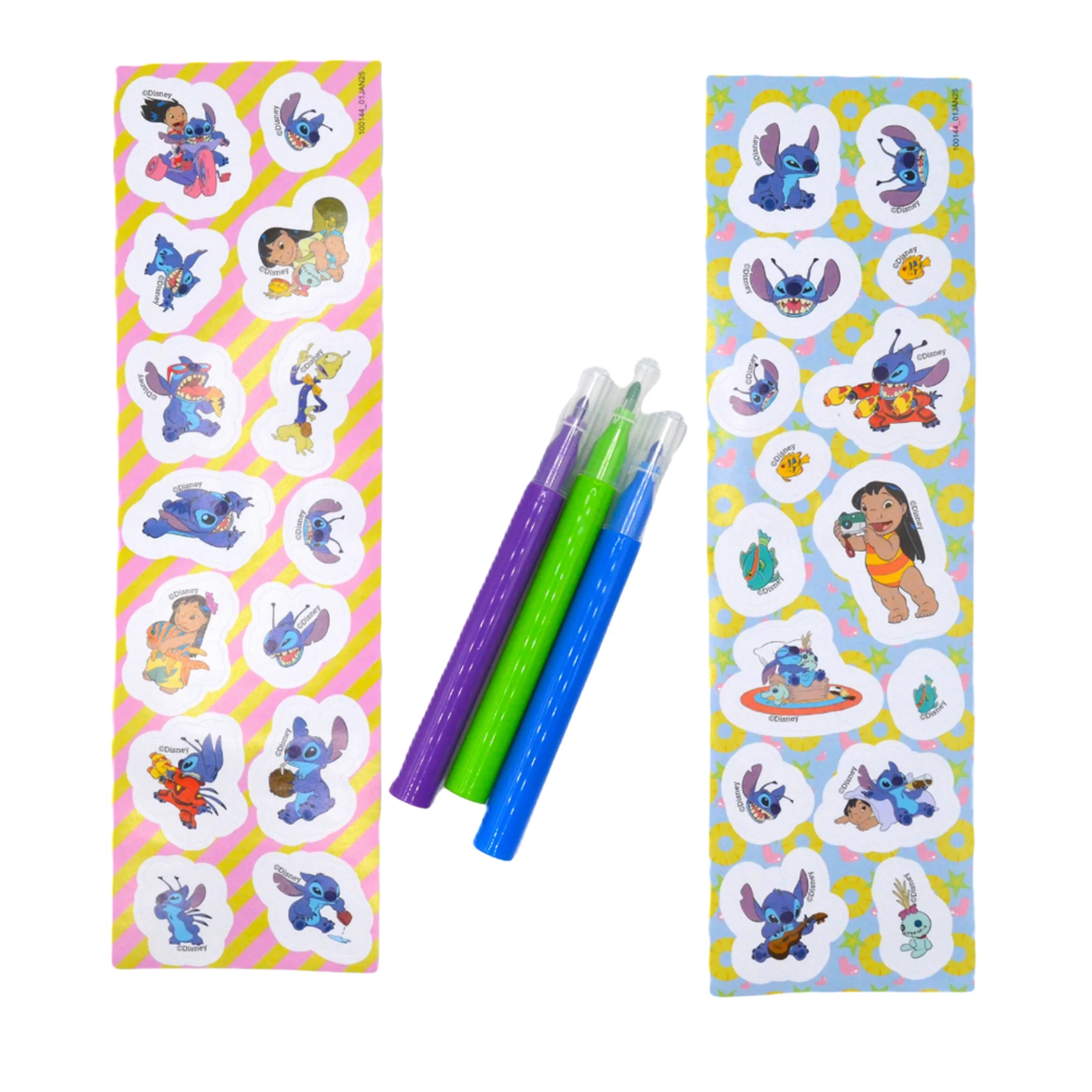 Stitch Coloring & Activity Set - 6 Pcs 3 Vibrant Markers