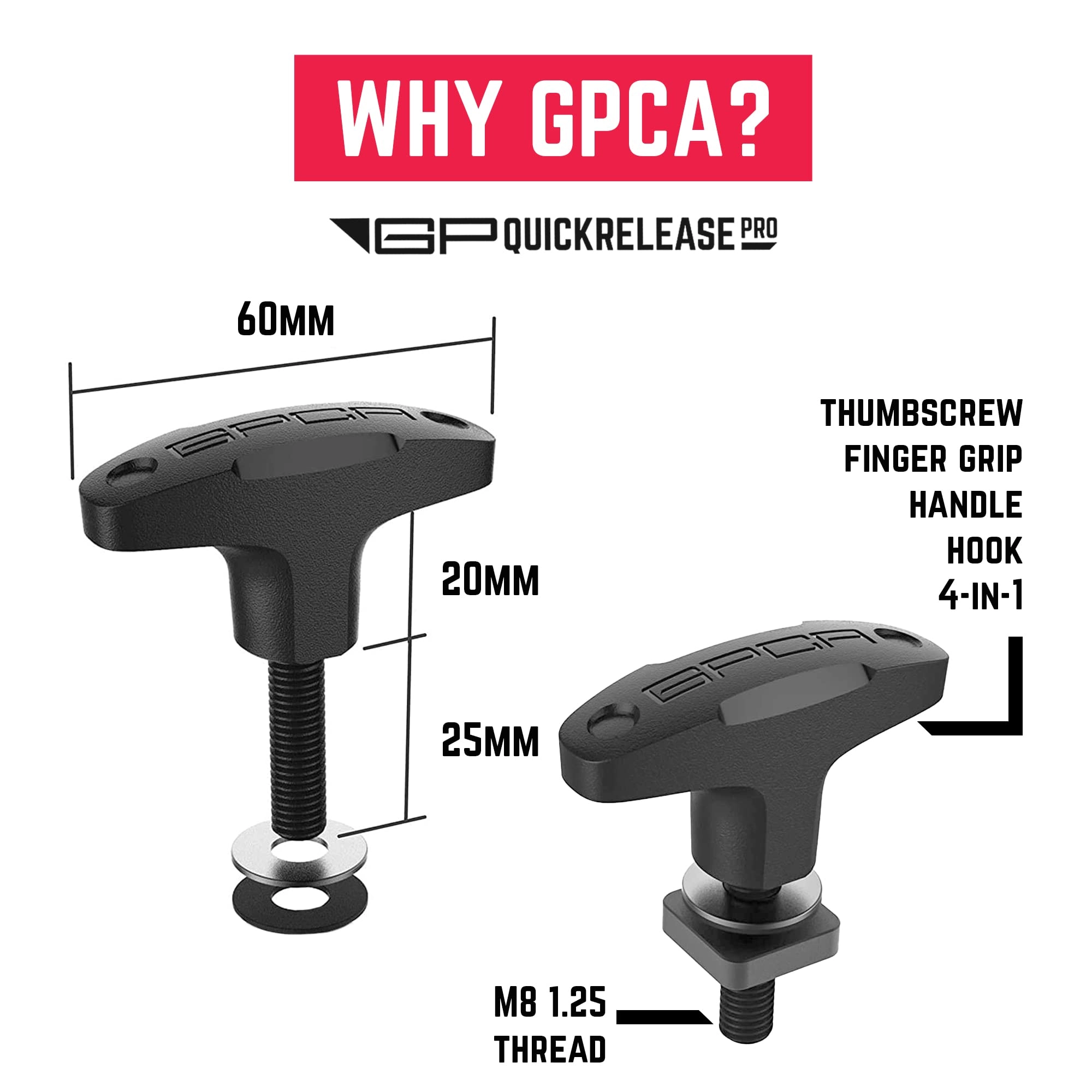 Quick Release Hardtop Bolts - 25mm M8