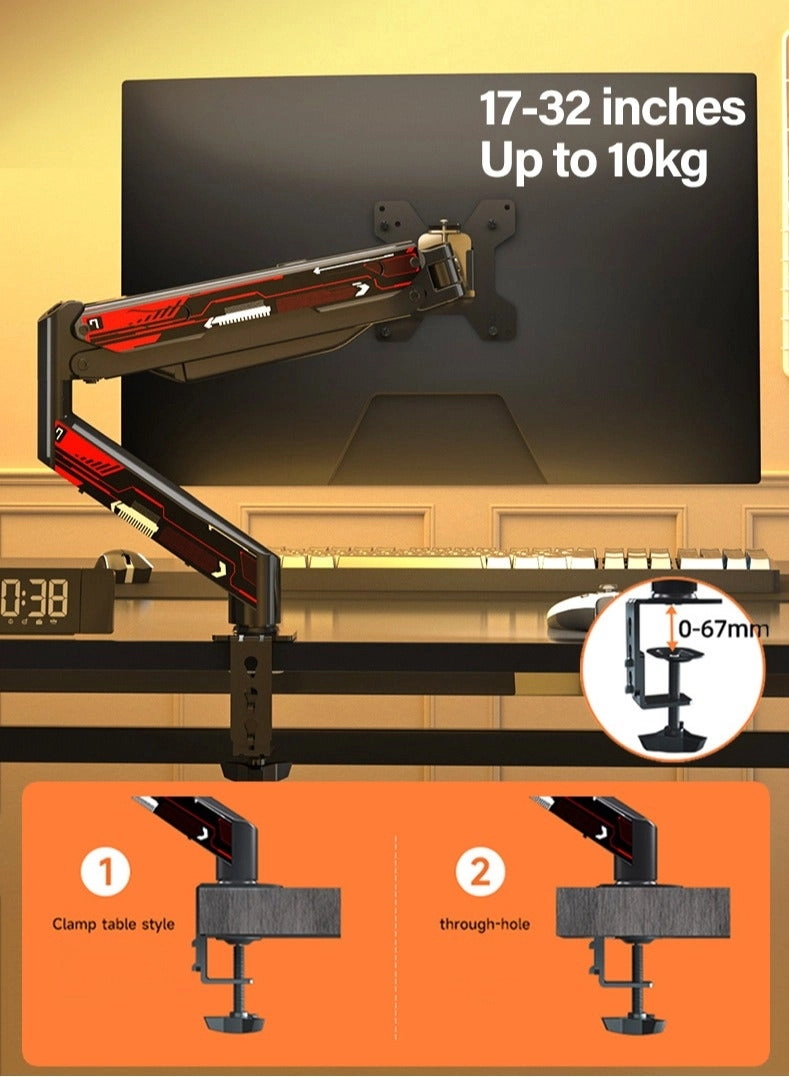 Gas Spring Monitor Arm - 32 in VESA 75x75/100x100mm