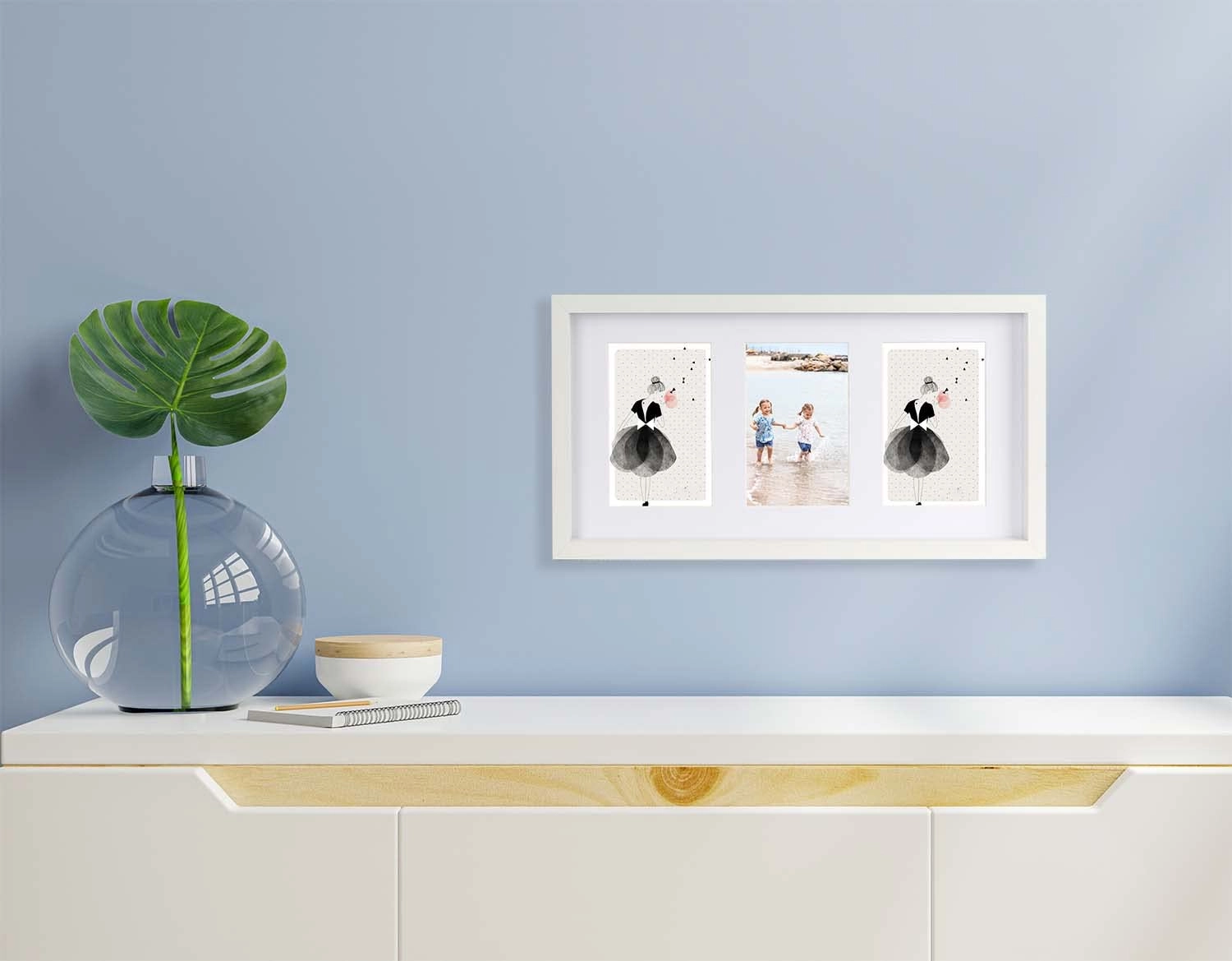 Triple Multi Photo Frame - 2-4x6''+5x7'' 3