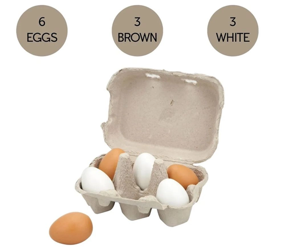 Wooden Eggs - Suitable for 2 years & above 6pcs