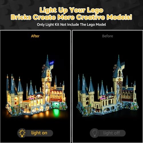 LED Lighting Set for Lego 71043 Hogwarts Castle - Continuous Light Kit Without Stones
