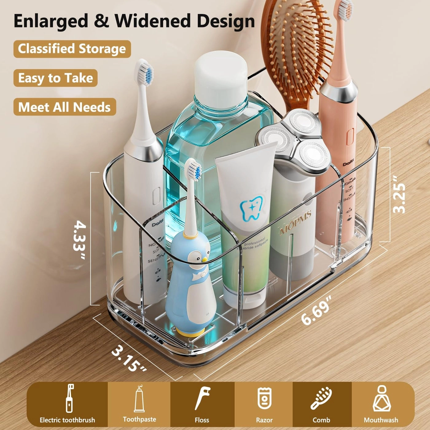 Toothbrush Holders - Wall Mounted 5 Slots