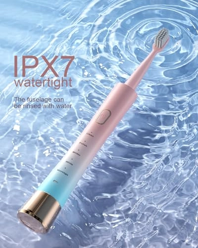 Rechargeable Sonic Electric Toothbrush - 5 Modes Smart Timer 8 Brush Heads