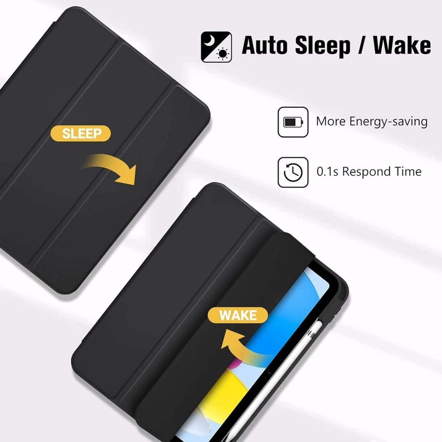 Trifold Stand Case with Pencil Holder for iPad 10.9-inch (10th Gen)