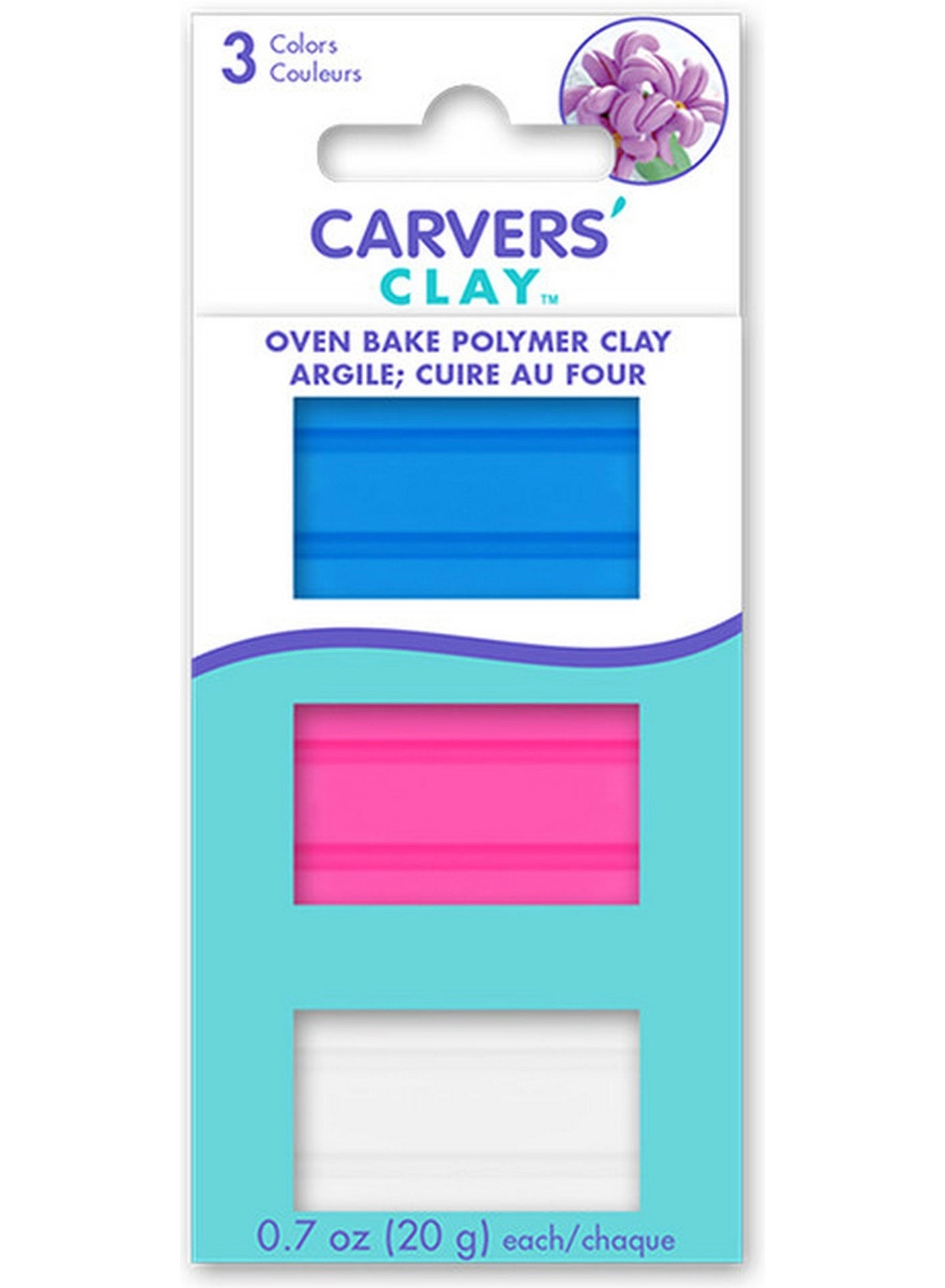 CraftMedley Carvers' Clay Oven Bake Polymer Clay - 60g 3pcs