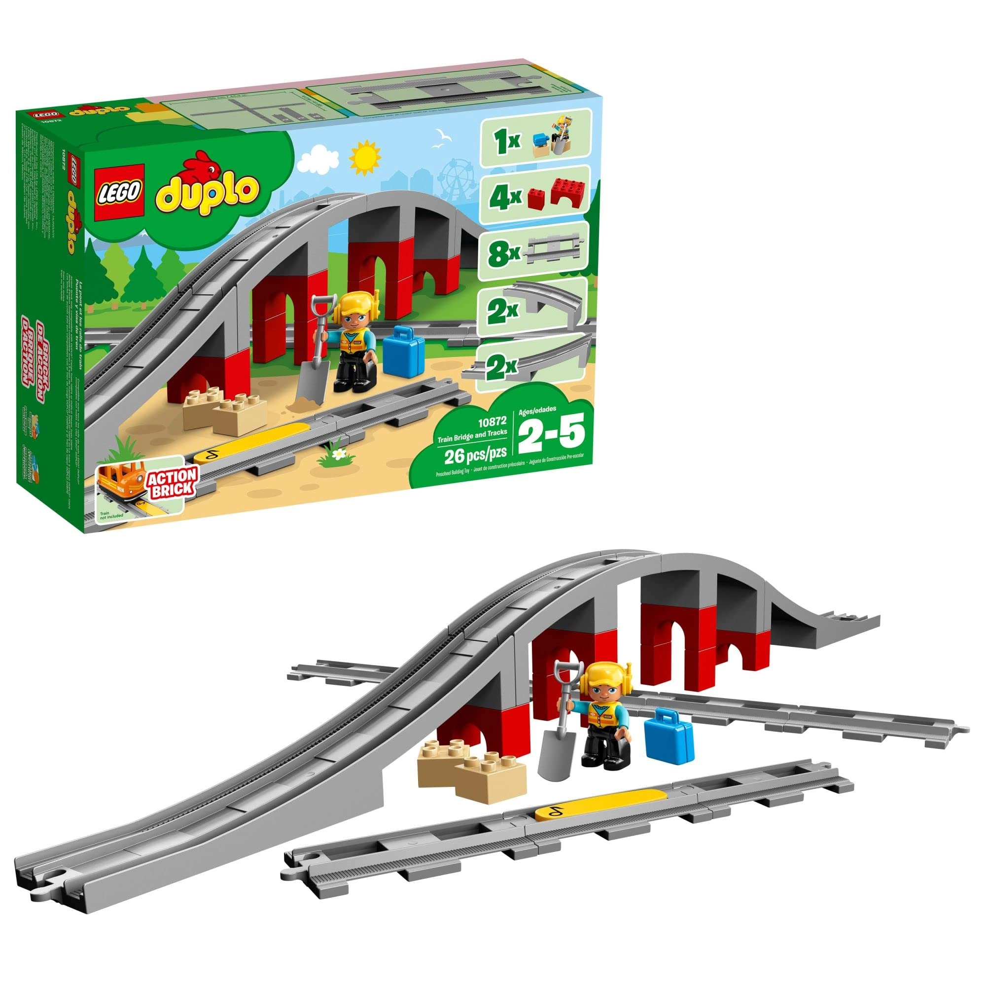 Town Train Bridge and Tracks - Horn Sound Action Brick (10872)