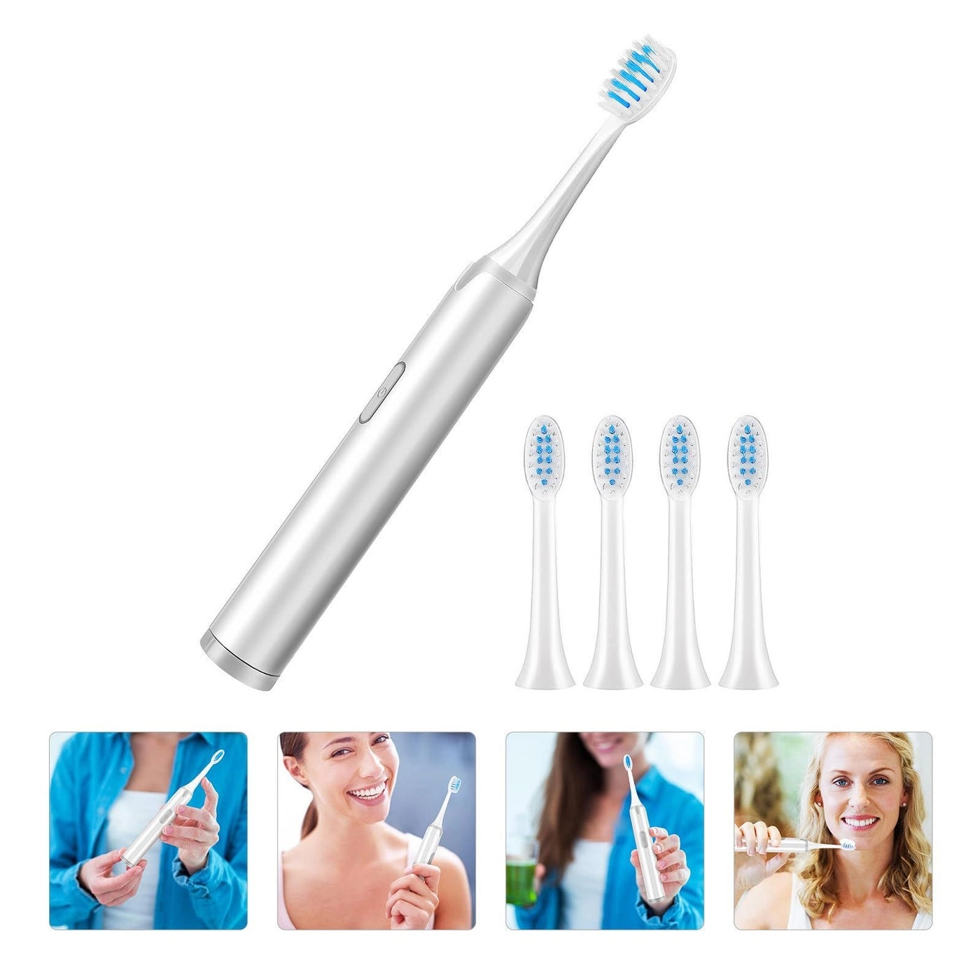 Electric Toothbrush - Vibrating Soft Bristle 5 Replacement Heads