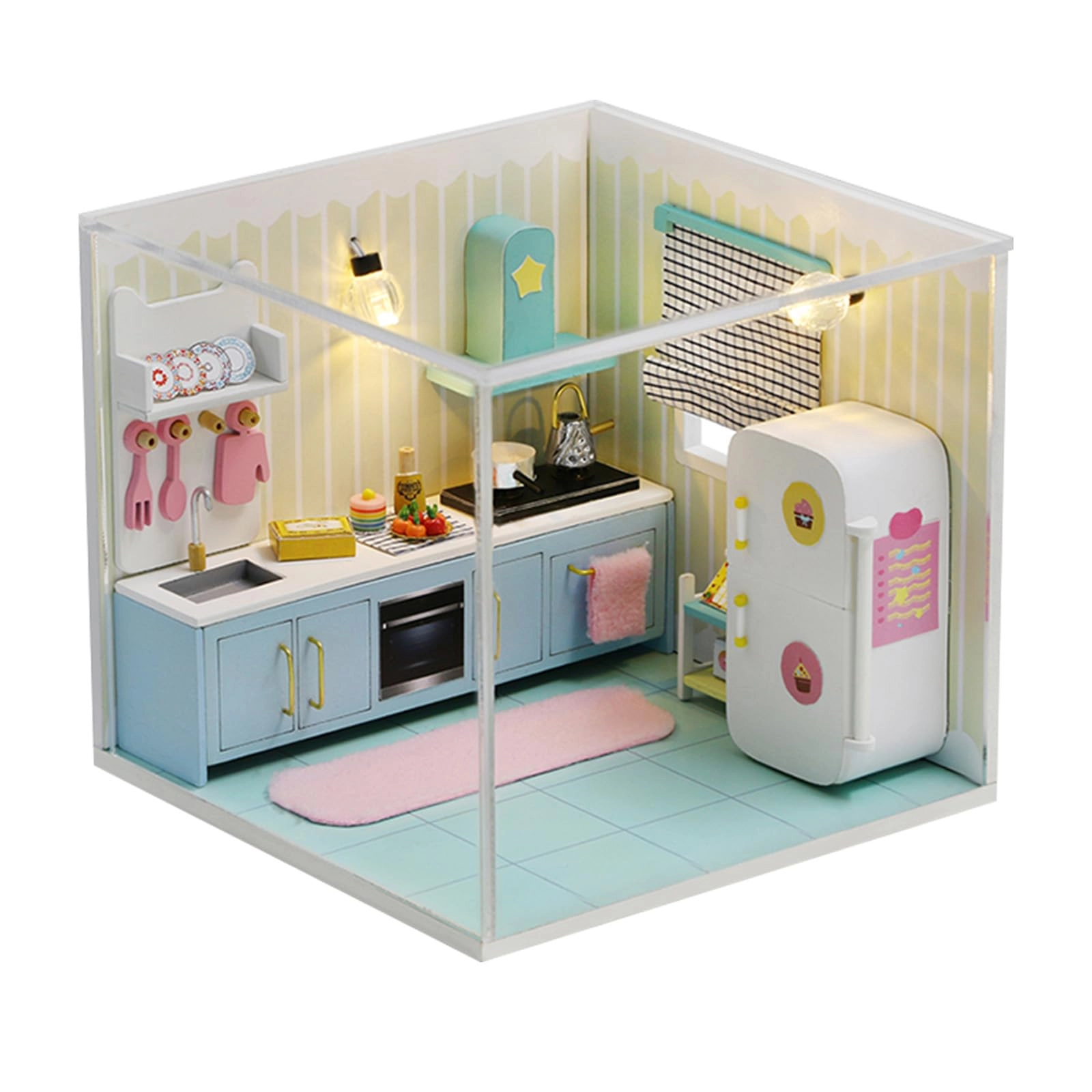 OSDUE DIY Miniature Dollhouse Kit - mini kitchen