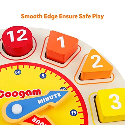 Wooden Shape Color Sorting Clock - 3 years and up 12 piece(s)