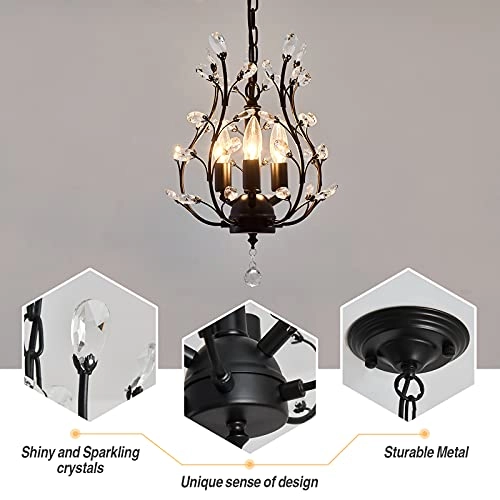 Light Branch Crystal Chandelier - Black2 Metal