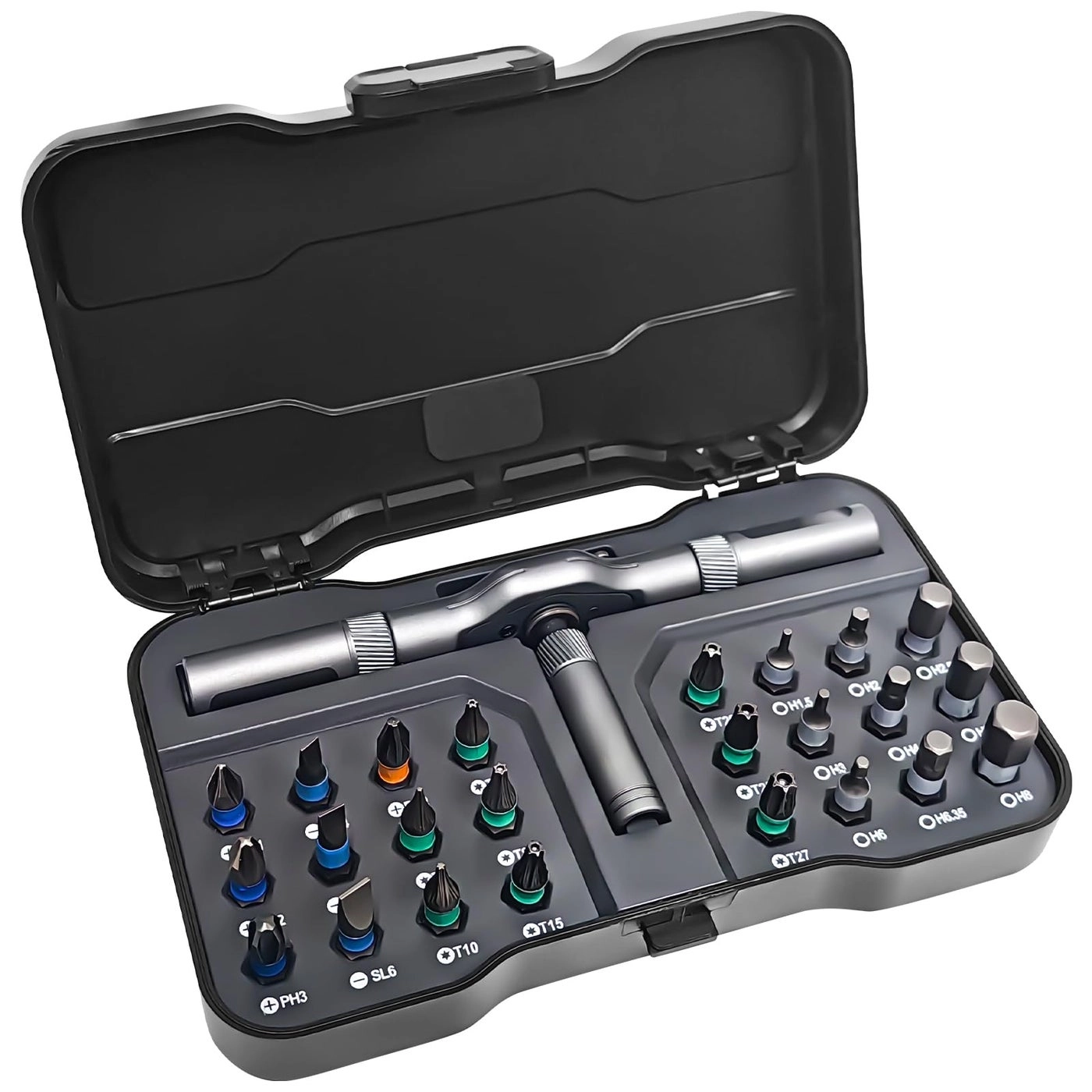 RS1 Ratchet Slotted and Phillips Screwdriver Set (24 Pcs)