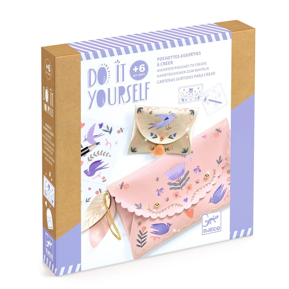 DJECO Sweet Fashionista Purses - Faux leather Large 19 x 12.5 cm Small 10 x 7 cm