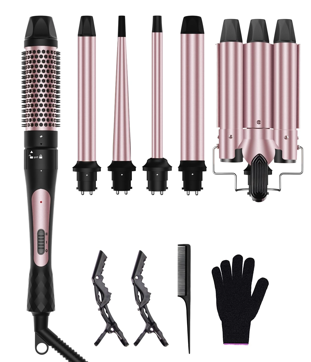 karrong 6 in 1 Curling Iron - 0.35"-0.75"-1"-1"-1.25"-1.5"
