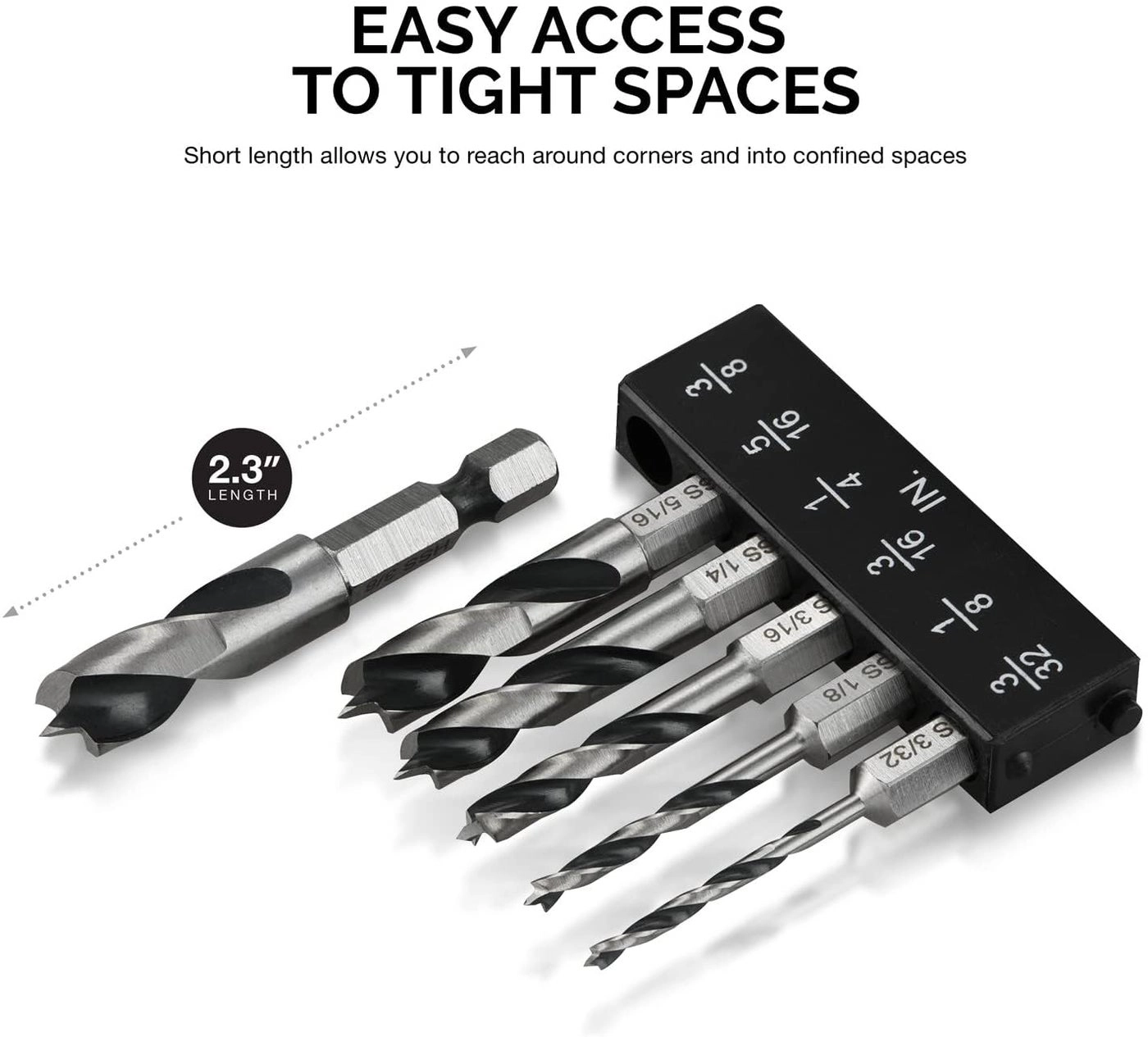 11401A - HSS 6 piece 3/32 1/8 3/16 1/4 5/16 3/8-inch