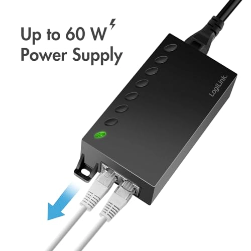 PoE Injector - 60W 2 Gigabit RJ45 IEEE 802.3af/at/bt