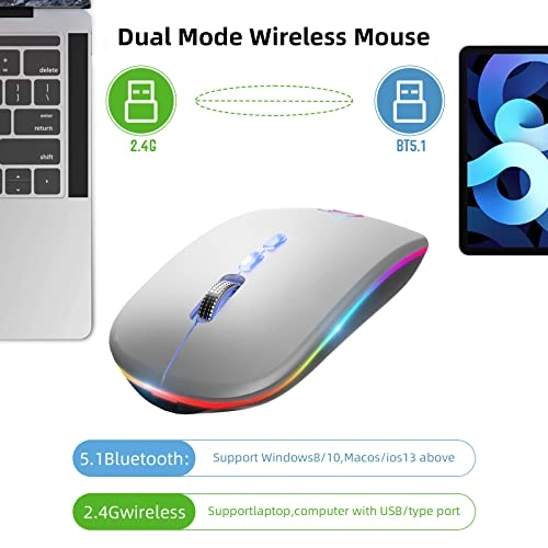LED Slim Rechargeable Mouse - Wireless
