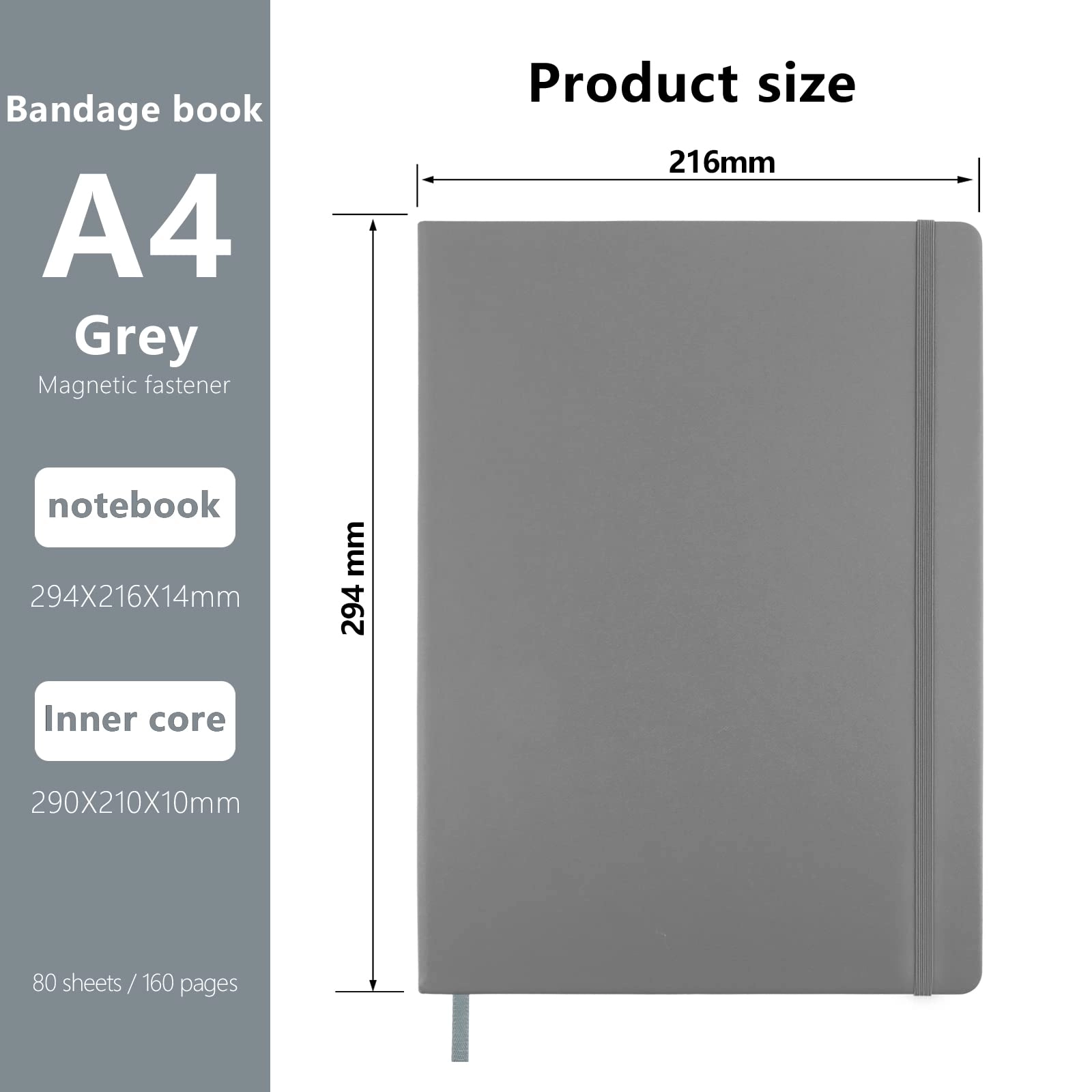 Notebook A4 Hardcover - Lined 80 Sheets