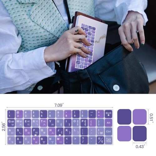 Korean Keyboard Sticker - Korean-English + Tweezers
