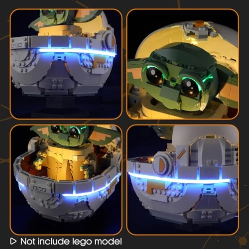 LED light kit for LEGO Grogu with Hover Pram 75403