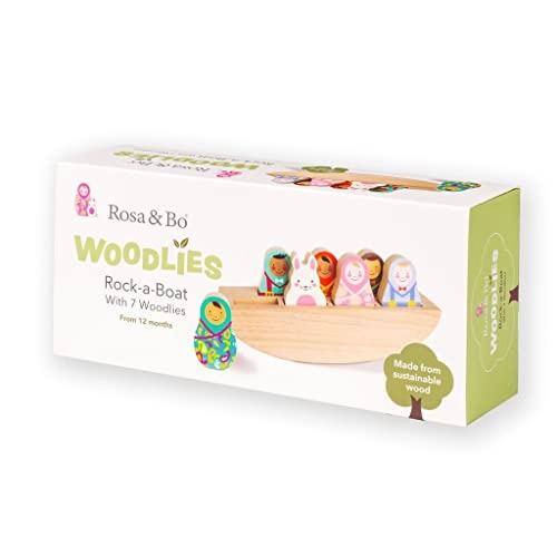 Rosa & Bo Rock A Boat Woodland Friends Wooden Toy Dolls - 12 months+