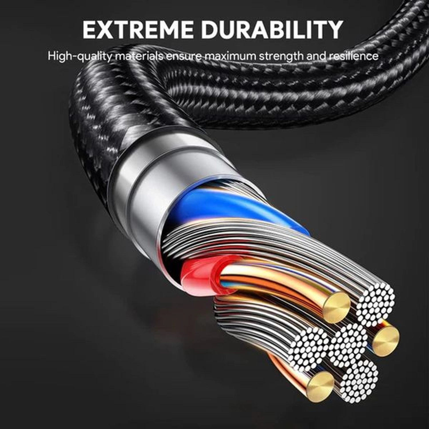 Nylon Braided USB-C Cable USB-C to USB-A 0.9m