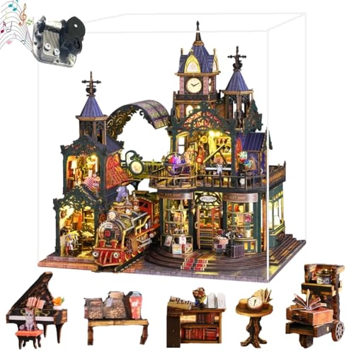Miniature Dollhouse Kit - Mechanical Aesthetic Design 27.48 x 22.48 x 29.18 cm