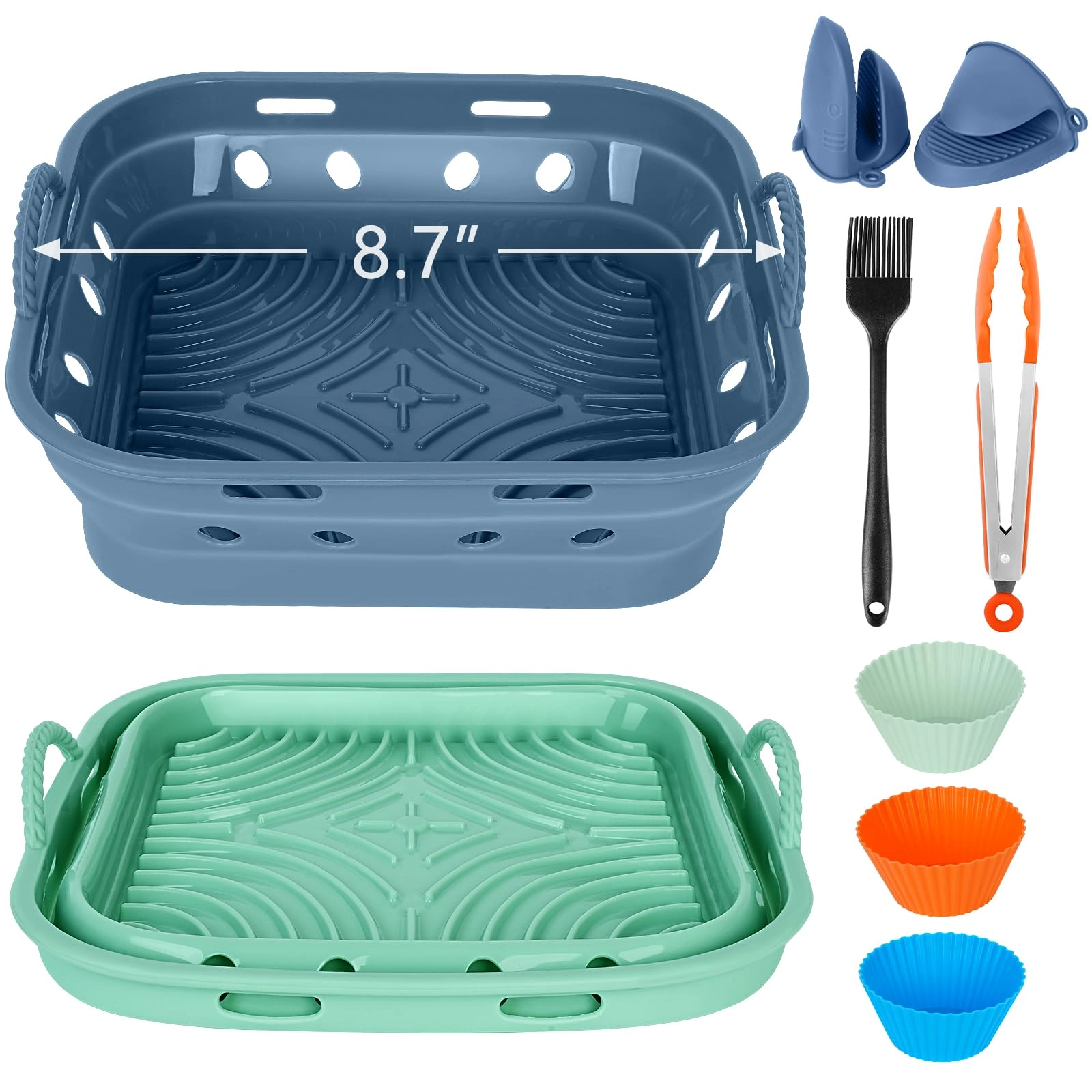 LOULANLUXE Silicone Air Fryer Liners - 2-Pack