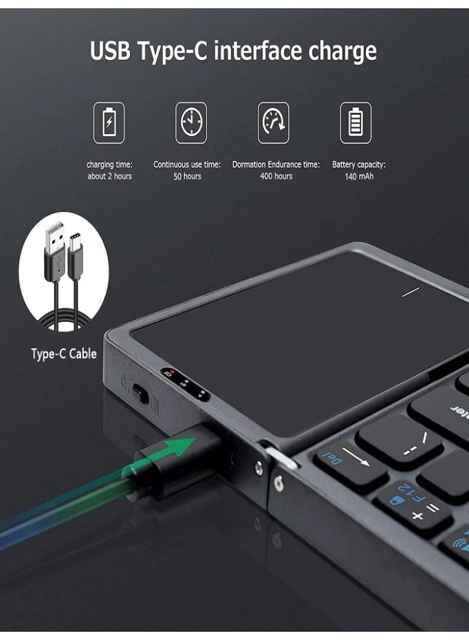 Foldable Bluetooth Keyboard with Touchpad - EN Wireless