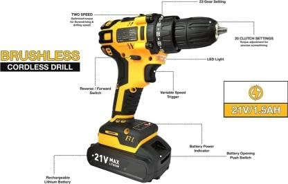 HID Cordless Drill - 21V 20Ah Kit