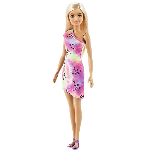 Barbie Fashion Doll - 12 Inch Yellow and Pink Flowers Floral Design Dress Ages 3+